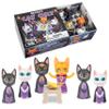 Archie McPhee Secret Cat Cult Gift Set 6 Vinyl Cats, Altar, Bird Sacrifice view 1