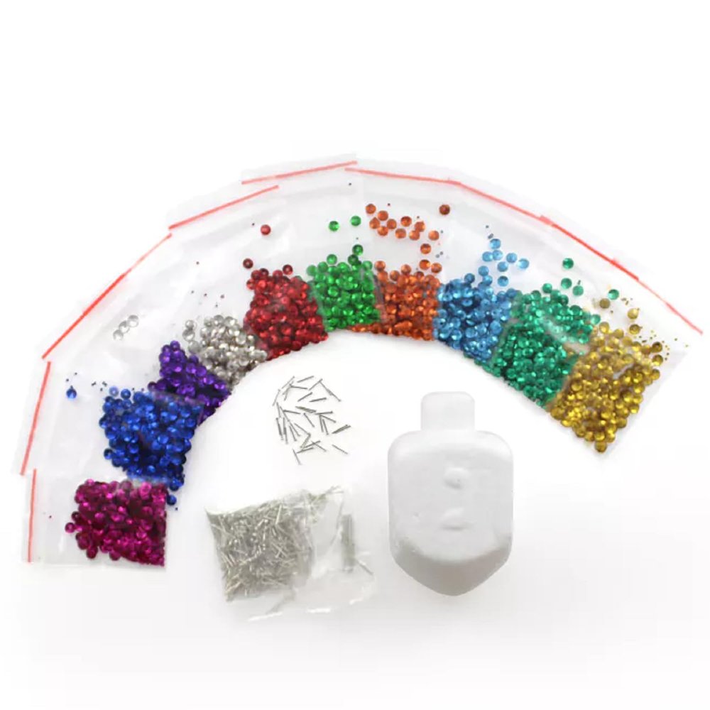 Styrofoam Dreidel and Sequins Activity Pack for Kids, Ages 6+