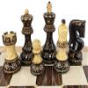 4 Queens Burnt Black Boxwood Zagreb 3 3/4 inch King Staunton Chess Men Set - NO Board view 1