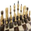 4 Queens Burnt Black Boxwood Zagreb 3 3/4 inch King Staunton Chess Men Set - NO Board view 4
