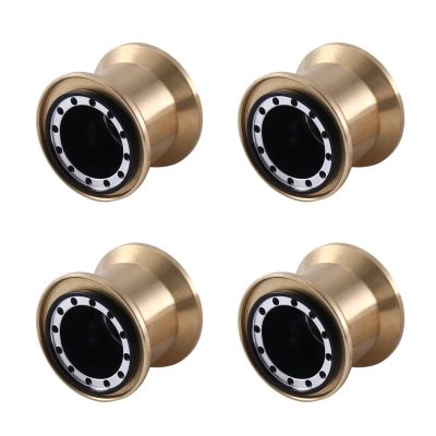 4Pcs Brass Clamp Ring Metal 1.0 Wheel Rim Wheel Hub for FMS FCX24 Max for SMA-sher 1/24 RC Crawler Car Upgrade Accessories,1