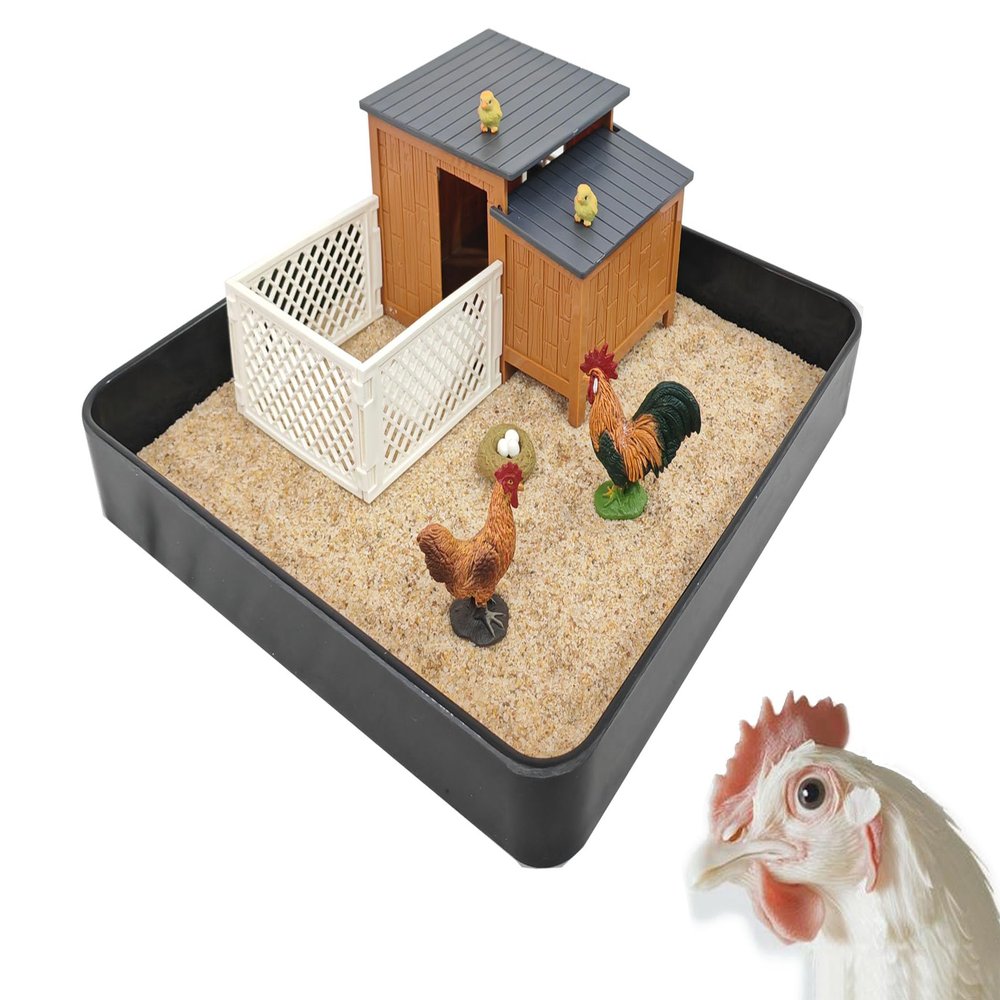 Chicken Zen Garden, DIY Decoration Sand Table, Sand Table with Wooden Pallet Including Chicks, Eggs, Chicken House Set - Office Meditation Gifts