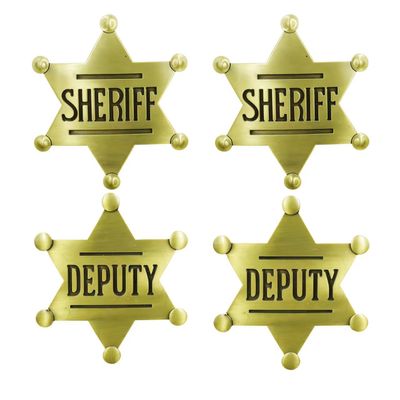 4 Uniquely Charming US Sheriff's brooch Badges, of Excellent Quality, Perfect for Clothing Accessories, Toys, Birthday Parties, Wear Them to Feel The Fearless and Heroic Majesty