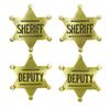 4 Uniquely Charming US Sheriff's brooch Badges, of Excellent Quality, Perfect for Clothing Accessories, Toys, Birthday Parties, Wear Them to Feel The Fearless and Heroic Majesty view 1