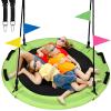 48 inch Tree Swing, Larger Saucer Flying Swing for Whole Family, 900lbs Weight Capacity, with Adjustable Hanging Straps, for Outdoor Playground, Green view 1