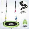 48 inch Tree Swing, Larger Saucer Flying Swing for Whole Family, 900lbs Weight Capacity, with Adjustable Hanging Straps, for Outdoor Playground, Green view 4