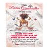 TeesReal Personalized to My Badass Granddaughter Blanket from Grandma Grandpa Floral Butterfly African Afro Girl Granddaughter Birthday Gifts Christmas Fleece Blanket (30 x 40 in Baby Size) view 1