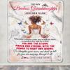 TeesReal Personalized to My Badass Granddaughter Blanket from Grandma Grandpa Floral Butterfly African Afro Girl Granddaughter Birthday Gifts Christmas Fleece Blanket (30 x 40 in Baby Size) view 3