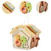 DYNWAVE Activity Cube,Wooden Baby Toy,Bead Maze Abacus for 12+ Months,5 in 1 Wooden House Toy for Boys Girls,Baby, Yellow view 4