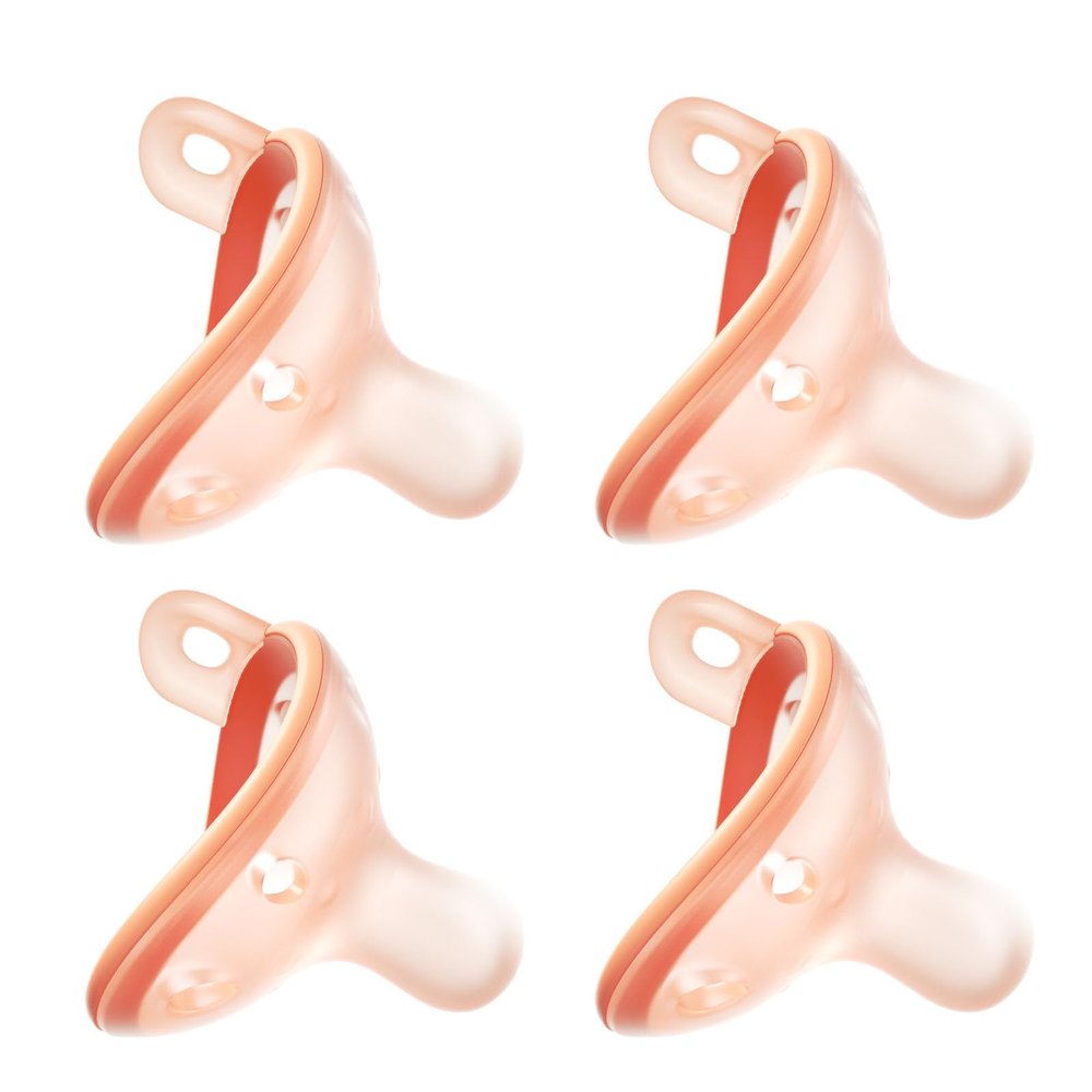 Garkoko Baby Pacifiers 0-6 Months, Breast-Like Shape Soft Silicone Newborn Pacifiers with Large Air Holes, BPA-Free, 4pcs
