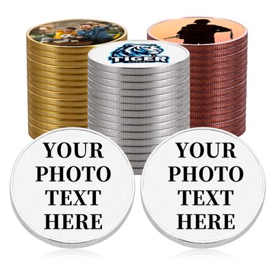 10PCS Personalized Custom Challenge Coin, Bulk Customized Logo Photo Text Coin, Wholesale Decision Token for Sport Club Members Events, Premium Metal Pocket Hug Token, Commemorative Coins