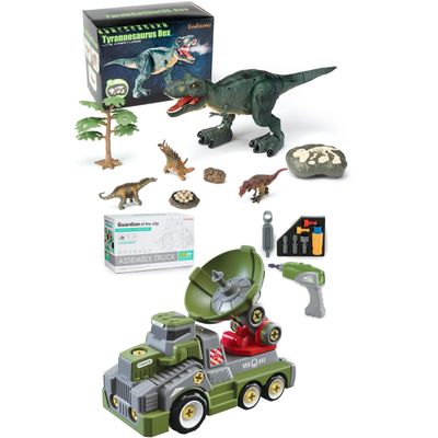 EKU EASYKU BP201-1 Remote Control Dinosaur Toys, WT889-R15 Take Apart Radar Truck