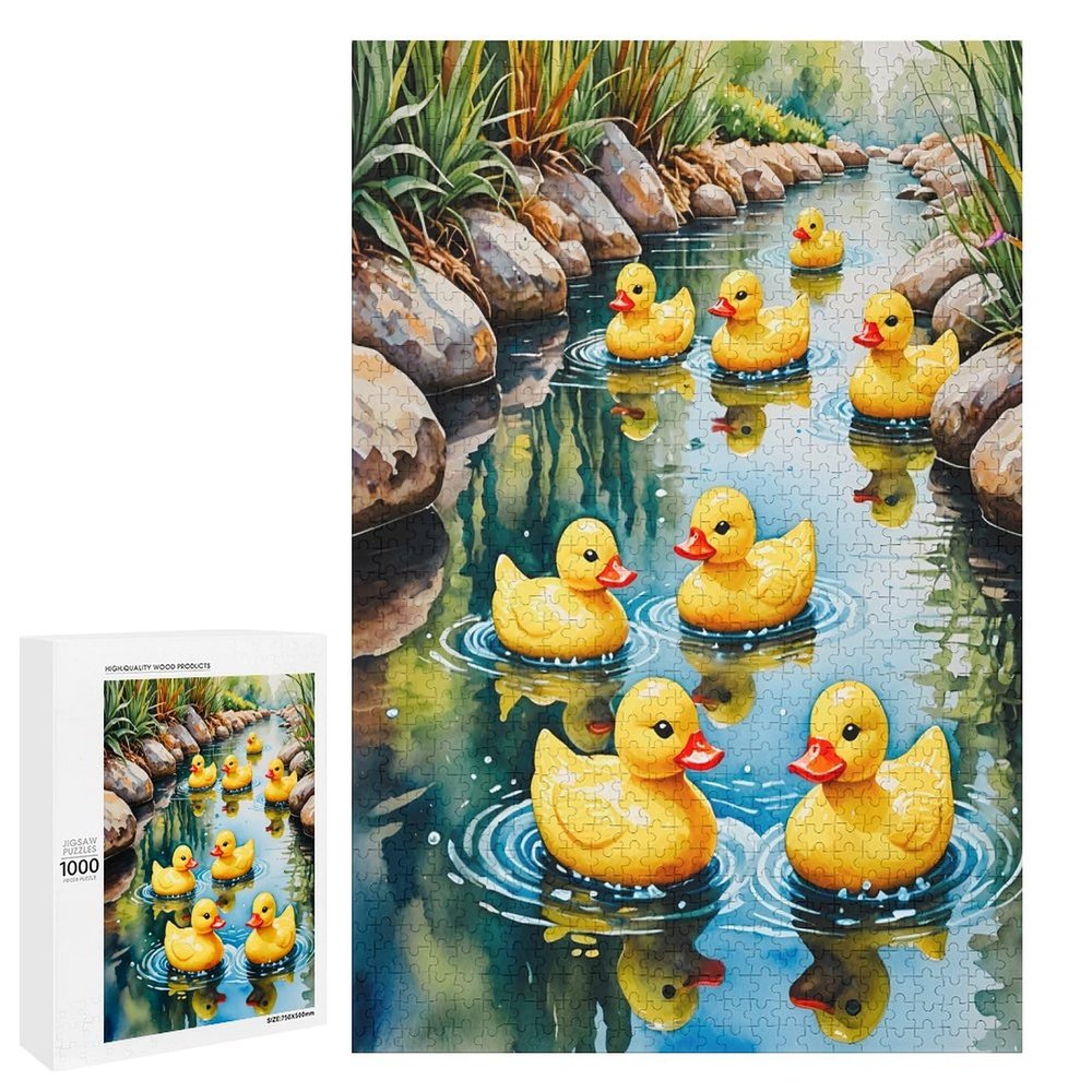 1000 Large Piece Jigsaw Puzzle Rubber Ducks Ducklings Puzzle for Adult Entertainment DIY Collectibles Creative Birthday Gift