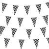 100ft Checkered Flag Banner, Racing Flags Race Car Wheels Birthday Party Decorations, Car Themed Party Decor Supplies 48pcs Double Sided Black and White Checkered Pennant Banner Flags for Nascar Fans view 1