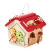 Simhoa Wooden Activity Cube Montessori Toys Wooden House Toy for Toddlers, red view 1