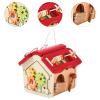 Simhoa Wooden Activity Cube Montessori Toys Wooden House Toy for Toddlers, red view 2