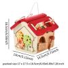 Simhoa Wooden Activity Cube Montessori Toys Wooden House Toy for Toddlers, red view 3