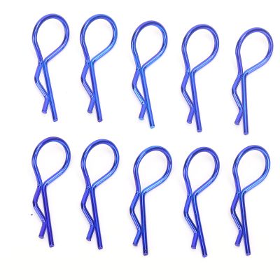 RC Car Shell Clips, 10Pcs RC Car Body Clips Pins 13MM R Shape Metal Body Clips Pins for 1/5 1/6 1/8 1/10 RC Car (Blue)