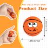 12 Pack Basketball Stress Balls with 6 Funny Faces - 1.57 Inch Mini Squishy Basketball Party Favors, Goodie Bag Stuffers, Classroom Treasure Box Prizes, Teen Anxiety Relief Toys & Kids Birthday Gifts view 2