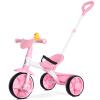 KRIDDO 2 in 1 Kids Tricycles Age 18 Month to 3 Years, EVA Wheels, Gift Toddler Tricycle, Trikes for Toddlers 2 to 3 Year Old with Push Handle, Duck Bell, Pink view 1