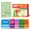 100 Spanish English Bilingual Phrases with English Prounciation Educational Flash Cards and Phrases Chart Learning Resource for Spanish Learner or Traveller Double-Sided 100 Cards (Each 4.4" X 2.8") view 1