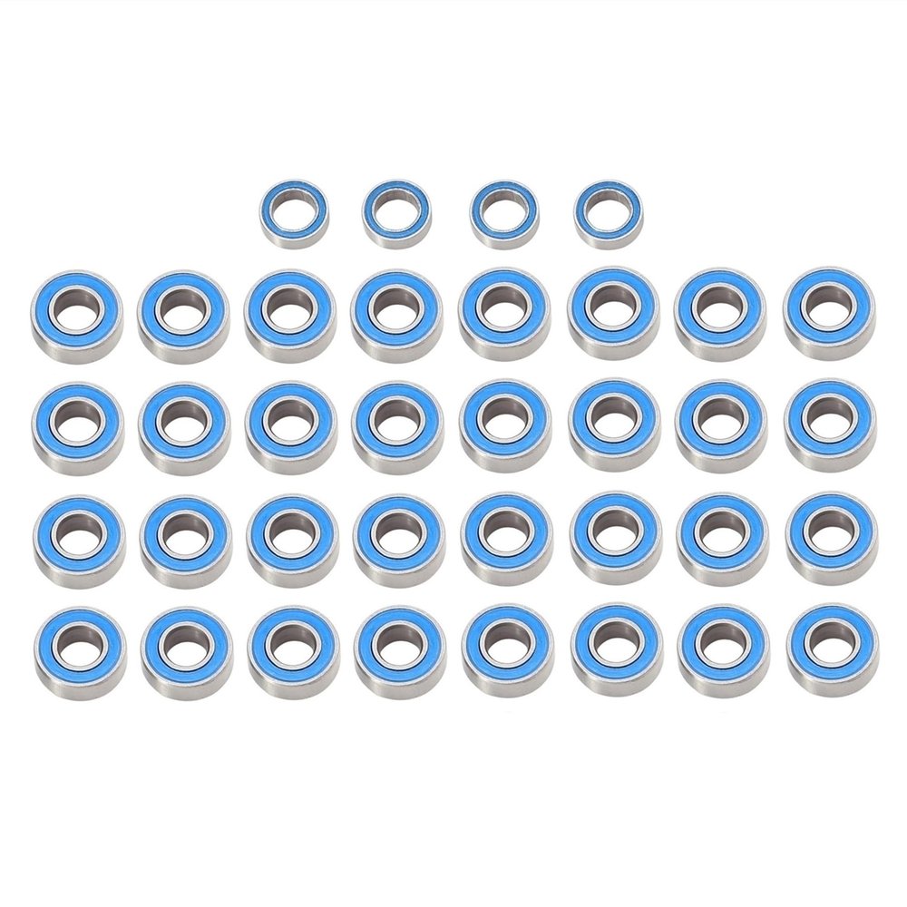 36pcs Sealed Steel Bearing Kit for Tamiya GF-02 GF02 RC Car Upgrade Parts Accessories(Blue)