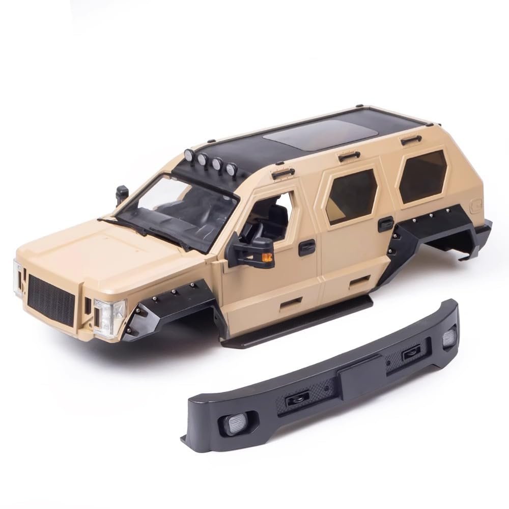 1/10 RC Crawler Hard Body Shell Kit,324mm Wheelbase Hard Plastic Off-Road Body Shell George Patton for 1/10 RC Truck AXIAL SCX10 TRX-4 (Khaki)