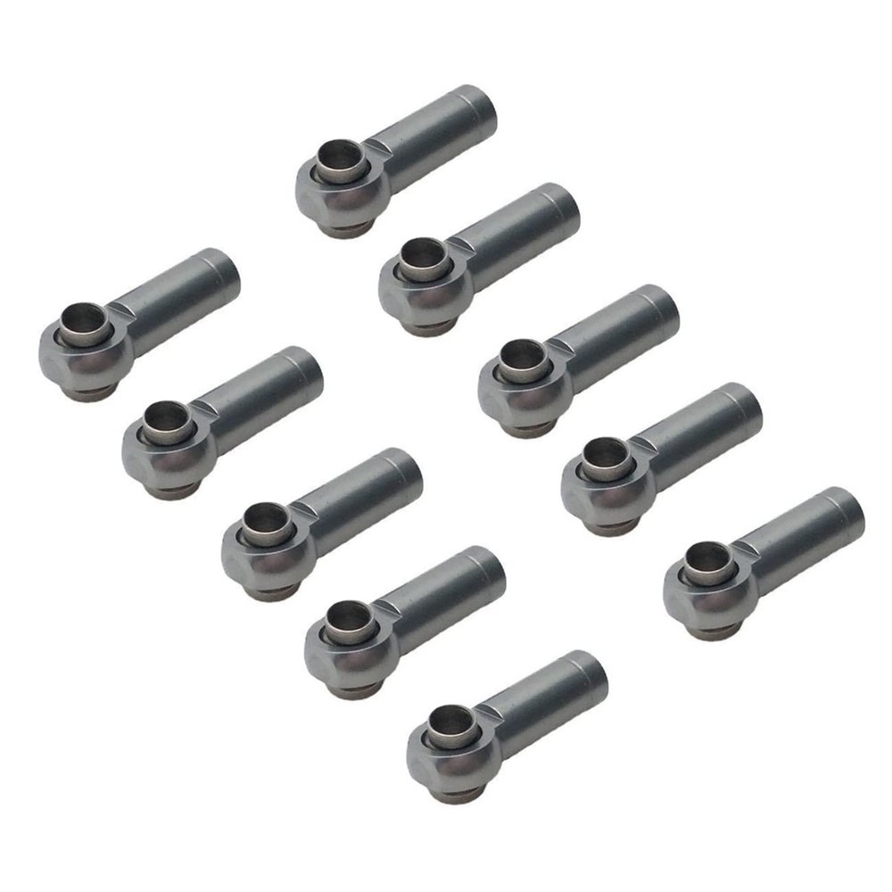 10Pcs Metal M2.5 Link Rod Tie Rod End Ball Joint for Wltoys A959 12428 144001 WPL C14 C24 MN D90 MN99S RC Car Upgrades Parts(Grey)