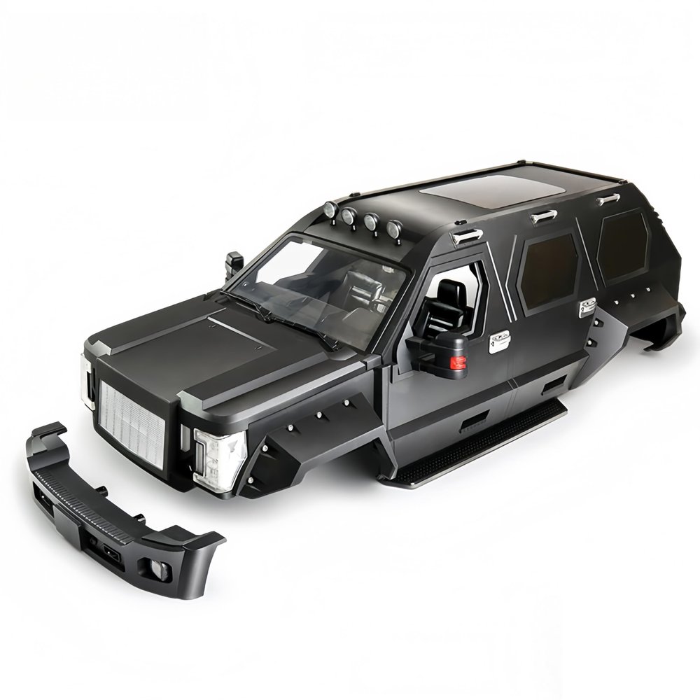 1/10 RC Crawler Hard Body Shell Kit,324mm Wheelbase Hard Plastic Off-Road Body Shell George Patton for 1/10 RC Truck AXIAL SCX10 TRX-4 (Black)