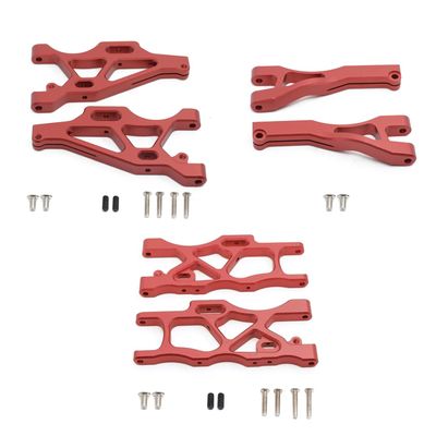6pcs Metal Front and Rear Suspension Arm Swing Arms Set for ARRMA 1/7 Mojave 6S 4WD BLX RC Truck Car Upgrade Parts(Red)