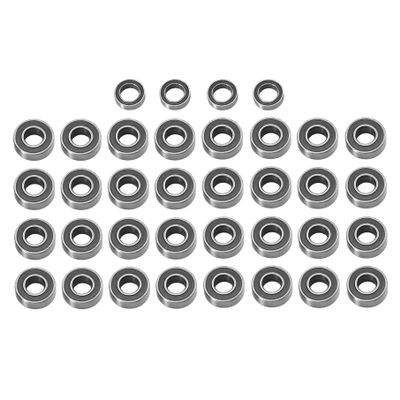 36pcs Sealed Steel Bearing Kit for Tamiya GF-02 GF02 RC Car Upgrade Parts Accessories(Black)