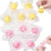 10 Pack Squishy Chicken Squishies Toy, Cute Piggie Squeeze Toys, Furry Squishy Animal Relief Stress Ball with PVC Packaging Gifts Fidget Novelty Toy for Kids Adults (Yellow & Pink) view 1
