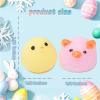 10 Pack Squishy Chicken Squishies Toy, Cute Piggie Squeeze Toys, Furry Squishy Animal Relief Stress Ball with PVC Packaging Gifts Fidget Novelty Toy for Kids Adults (Yellow & Pink) view 3