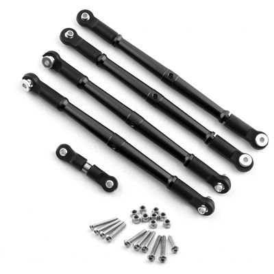 5pcs Metal Front and Rear Link Rod Tie Rod Pull Rod Servo Rod for Arrma 1/8 Karton Outcast Notorious Upgrade Parts(Black)