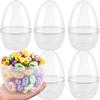 5 Pack 10 Inch Giant Clear Easter Eggs Jumbo Plastic Easter Eggs Large Fillable Transparent Easter Eggs Empty for Egg Hunt Supplies Easter Basket Goodies view 1