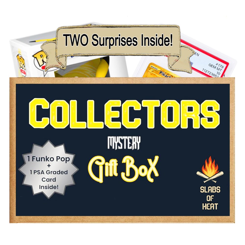Slabs of Heat Collector's Mystery Gift BoxONE PSA Graded TCG Card & ONE Authentic TCG Funko Pop!Ideal Gift for Collectors & Fans (Compatible with Pokemon)