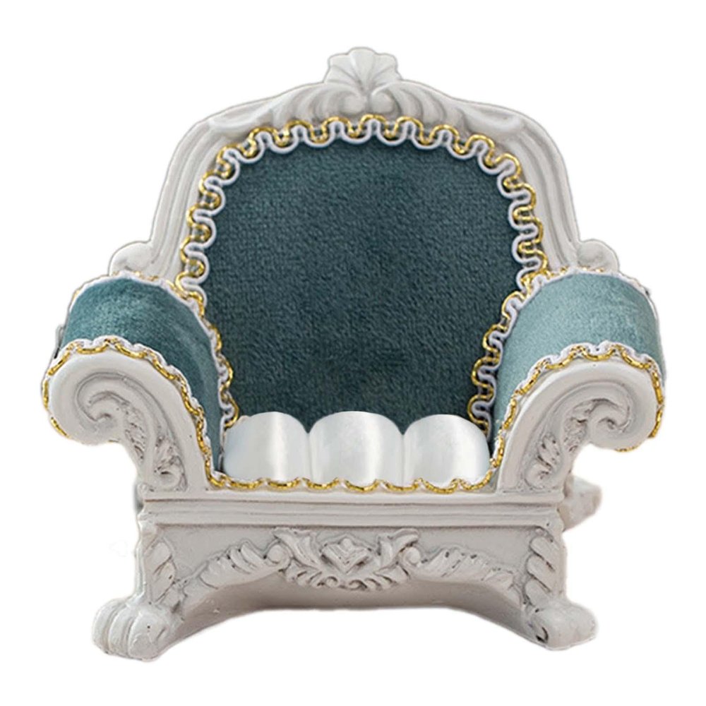 1/12 Dollhouse Sofa with Jewelry Storage - Decorative Accessory, Dark Blue