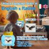 KILOGOGRAPH Bilingual English Flash Cards - Italian Talking Flash Cards, 510 Sight Words 31 Themes, Pocket Speech for Toddlers 3-12, Autism Sensory Toys, Preschool Learning Activities (Italian, Blue) view 2
