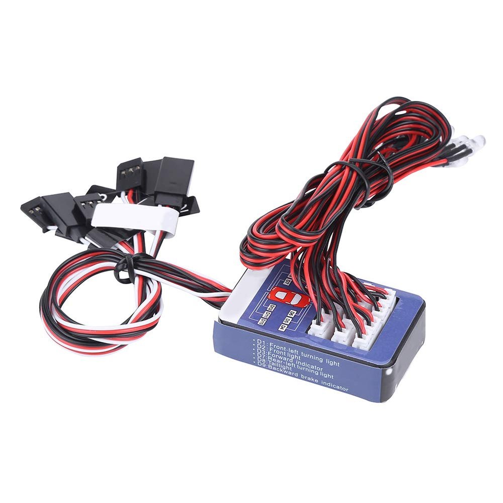 12 LED Lighting System Kit - Simulation Flashing Lights for 1/10 1/8 RC Car/Truck/Crawler