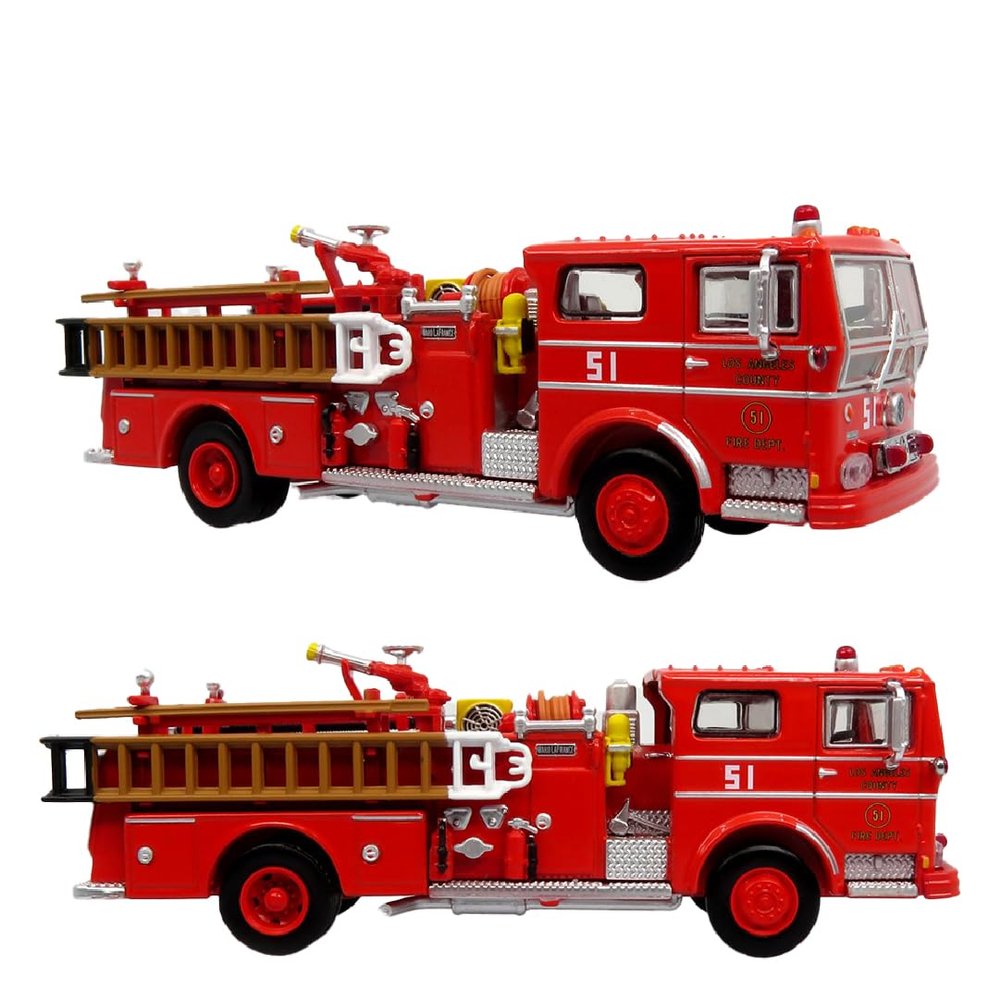 1973 Ward Lafrance Ambassador Fire Engine LACoFD Engine 51 1:87 HO Scale | Diecast Model by Iconic Replicas
