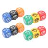 6 Sided Finger Guessing Game Dice, 12Pcs 6 Sided & 20mm with Rock Paper Scissors Design Finger Guessing Game Dice Set, Colorful Dice for Adults and Kids Family Party view 1
