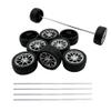 10PCS Toy Car Wheels 28mm Rubber Tire Wheels with Metal Shaft for RC Car Truck DIY Model Toy Wheel Replacement Accessories (2.5x28mm) view 1