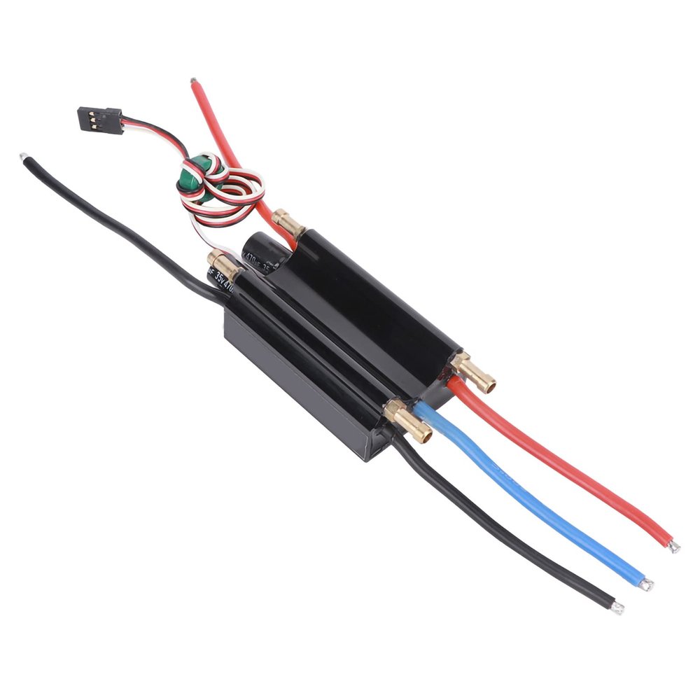 60A RC Boat Brushless ESC, Dual Channel Drainage, Embedded SBEC, RC Boat Speed Controller with Metal Shell