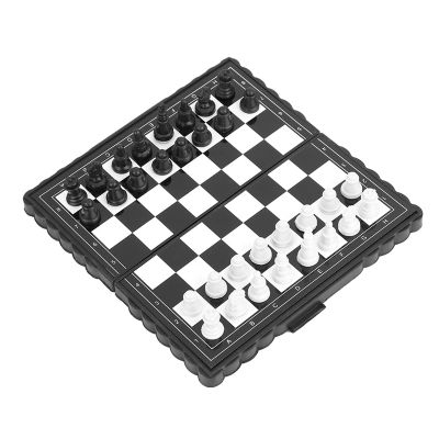 , Folding Chess Board Portable Plastic Folding Chessboard with Complete Pieces for Family and Party Activities