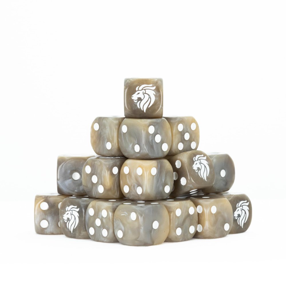 BARON OF DICE Death Angels - The Lion Resin Dice (25-Pack) Wargaming Dice for Sci-Fi and Fantasy Wargames, 16mm