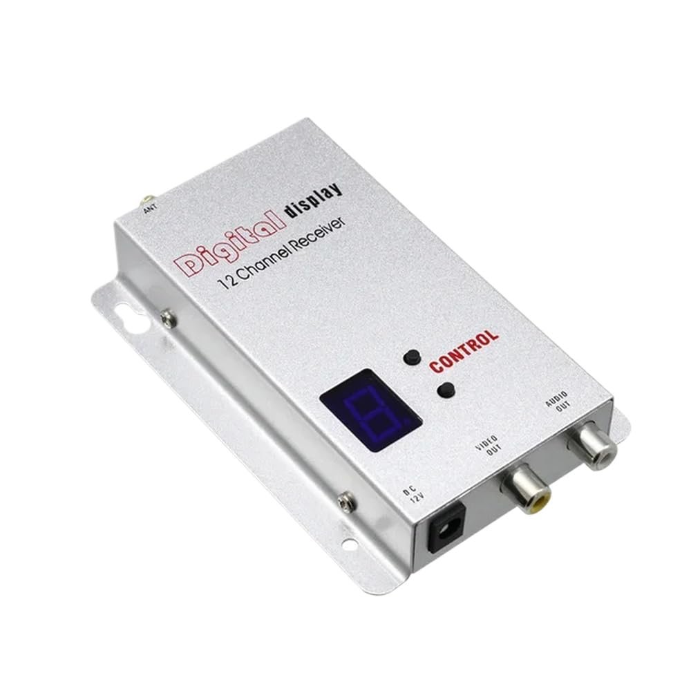 CUIPPWRJ Power 5W 6CH Wireless Video Transmission and 1.2G 12CH Audio Video Receiver Compatible with CCTV UAV Airplane Helicopter Parts(1.2G 12CH RX)
