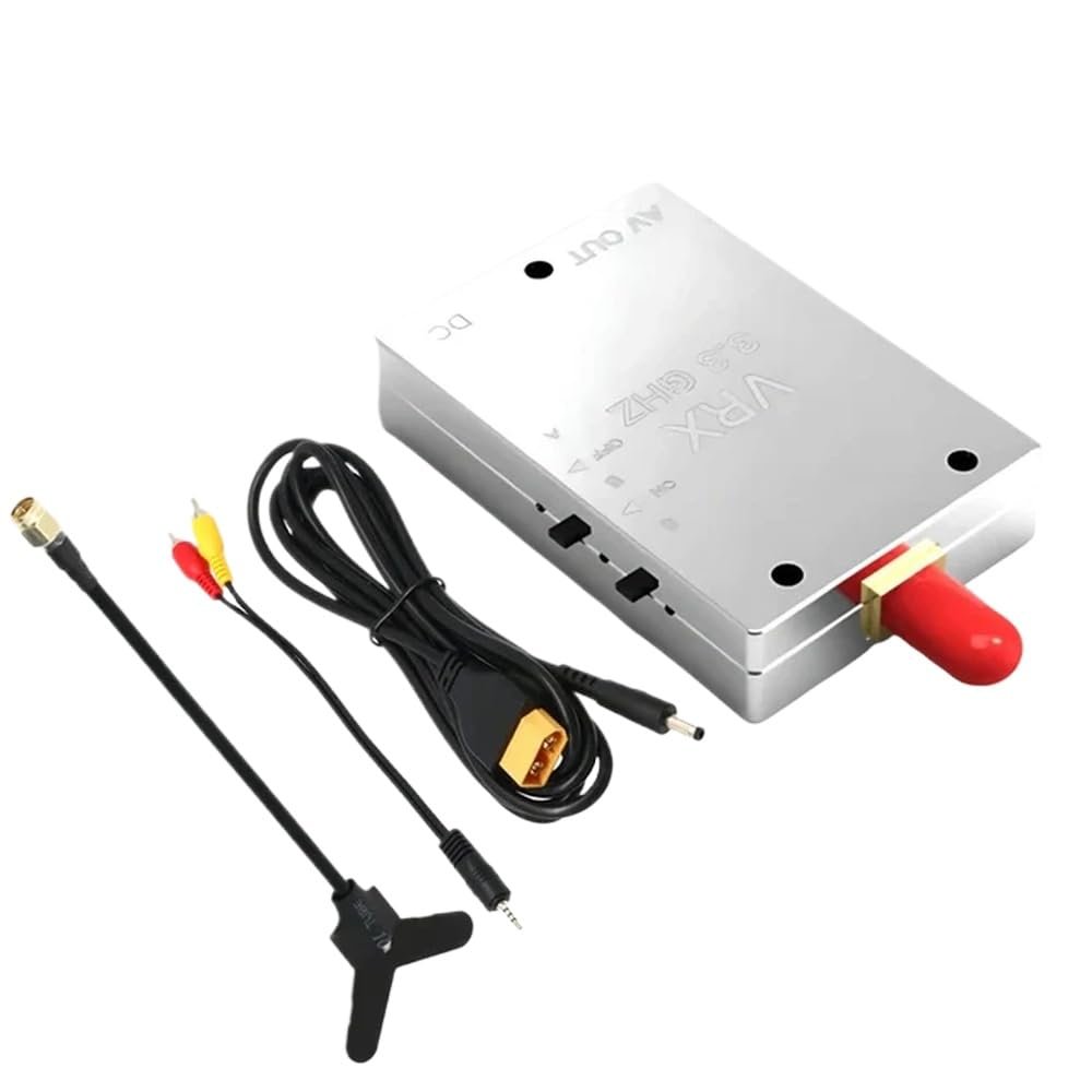 CUIPPWRJ 3.3G 3W Analog VTX Audio Video Transmitter 16CH Compatible Compatible with 7-13inch RC Drone with Built-in Microphone(3.3G Receiver VRX)