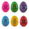 BestPysanky Set of 6 Ukrainian Geometric Wooden Easter Eggs 2.5 Inches view 1