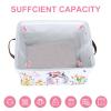 FYSUIMU Easter Storage Basket with Handles Floral Bunny Foldable Cube Storage Bin Rabbit Flower Fabric Organizer Box for Home Office Dorm Closet Shelf Toy Organization view 3