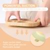 BABY REMEMBER Suction Plates Bowls Set for Baby Toddler Non-Toxic Bamboo Feeding Set with Silicone Fork & Spoon (Green Feeding Set) view 3